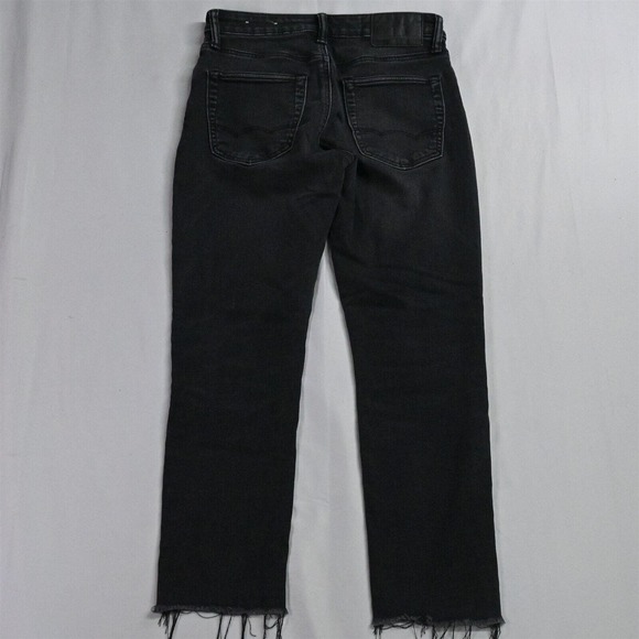 American Eagle 28 x 30 Fits 8 Slim Raw Hem Black Next Level Denim Jeans - Picture 7 of 7